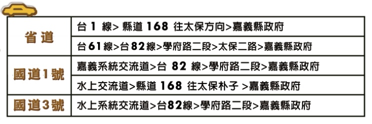 嘉義自行開車