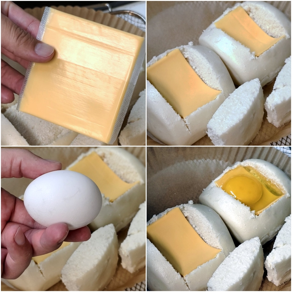 氣炸饅頭起司蛋做法